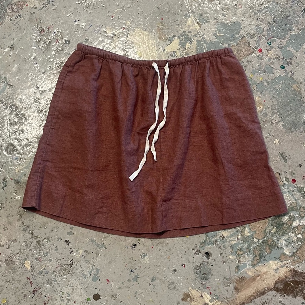 Free People Linen Blend Drawstring Mini Skirt Size Small
